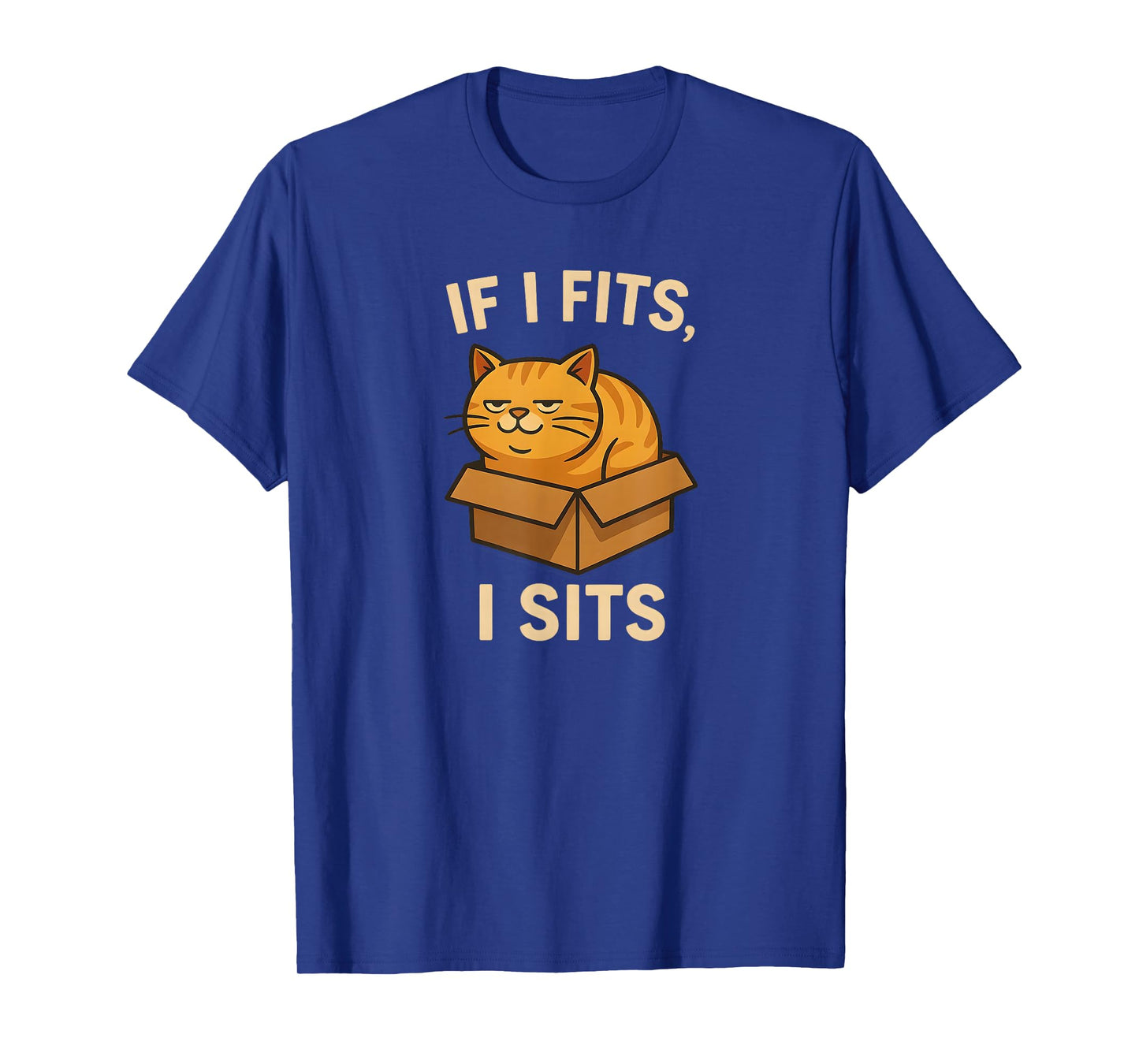 If I Fits I Sits Funny Cat and Box Humor T-Shirt