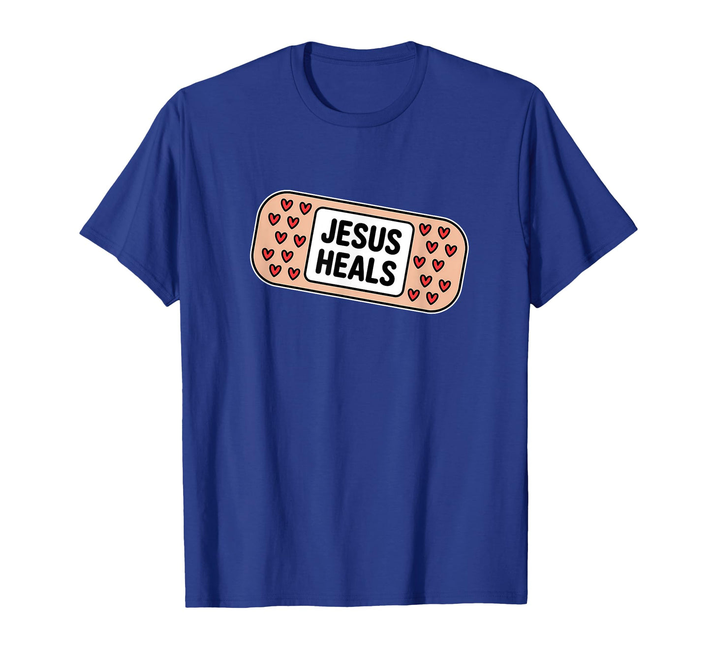 Uplifting Jesus Heals Bandage with Hearts T-Shirt