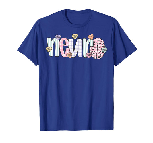 Neuro Valentines Day Neurology Nurse V-Day Work Neuro ICU Nu T-Shirt