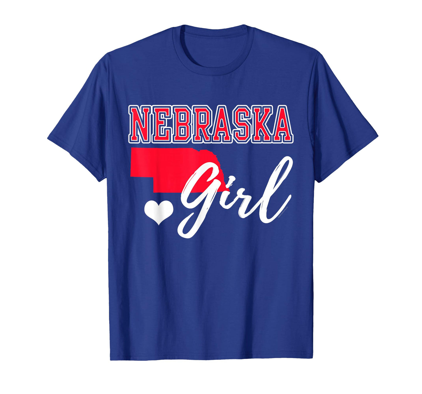Nebraska Girl Heart Map Shape Souvenir Gift for Women Girls T-Shirt