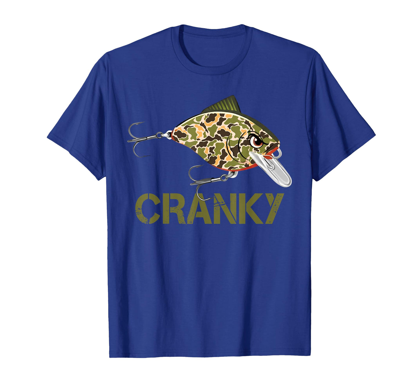 Cranky Camo Crankbait Fish Lure Angler Funny Father's Day T-Shirt
