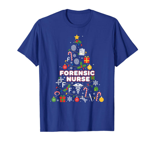 Forensic Nurse Christmas Tree Lights Womens Mens Kids T-Shirt