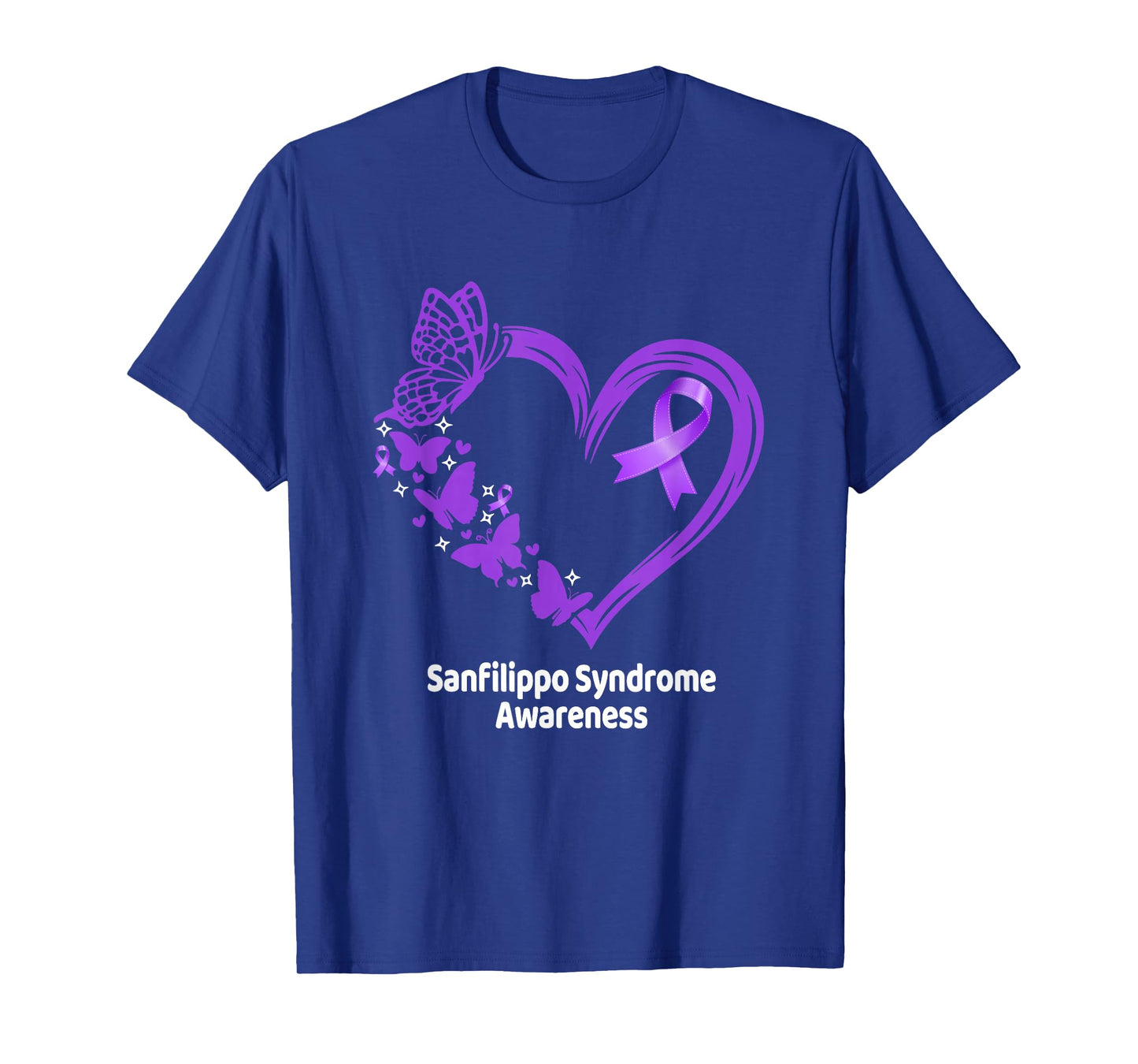 Sanfilippo Syndrome Awareness Heart Butterfly T-Shirt