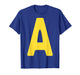 Letter A Alphabet Yellow On Red Halloween Costume Party T-Shirt