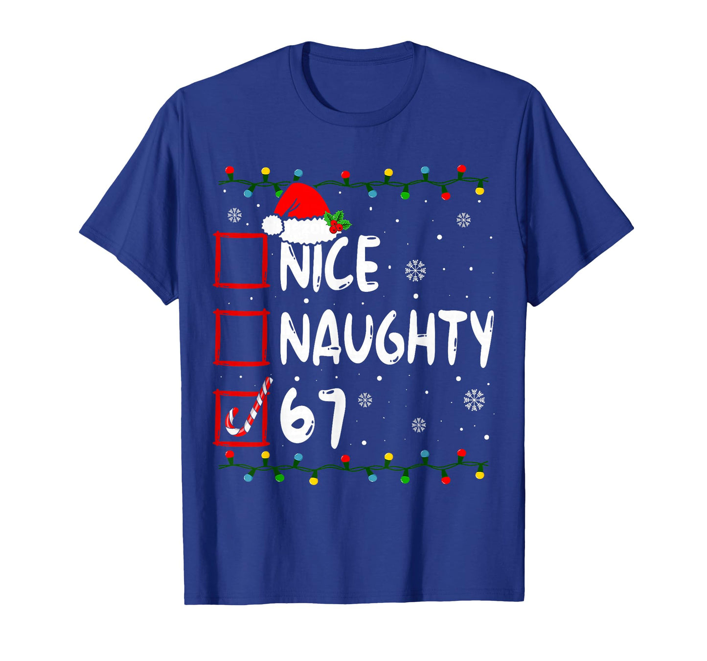 Nice Naughty 6 7 Meme 67 Christmas Six Seven Xmas Boys Kids T-Shirt