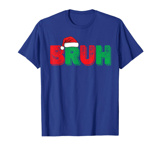 Merry Christmas Bruh Funny Santa Claus Retro Men Women Kids T-Shirt