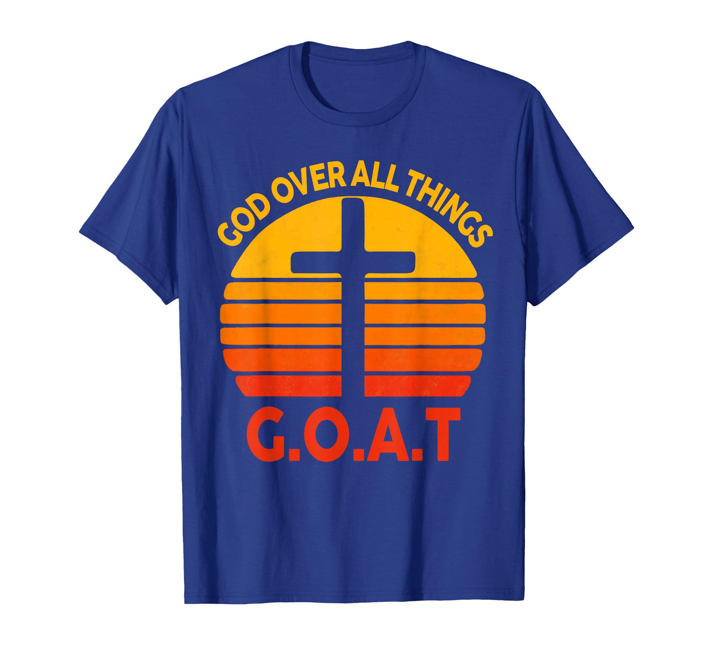 Christian G.O.A.T God Over All Thing Cross Vintage Faith Men T-Shirt