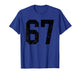 Distressed Black Number 67 Jersey Player Uniform #67 Fan T-Shirt