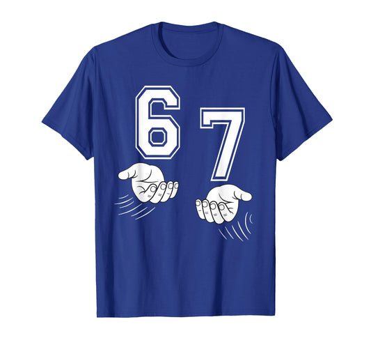 Six Seven 67 Funny 6 7 Hands Meme Teen Boys Kids T-Shirt