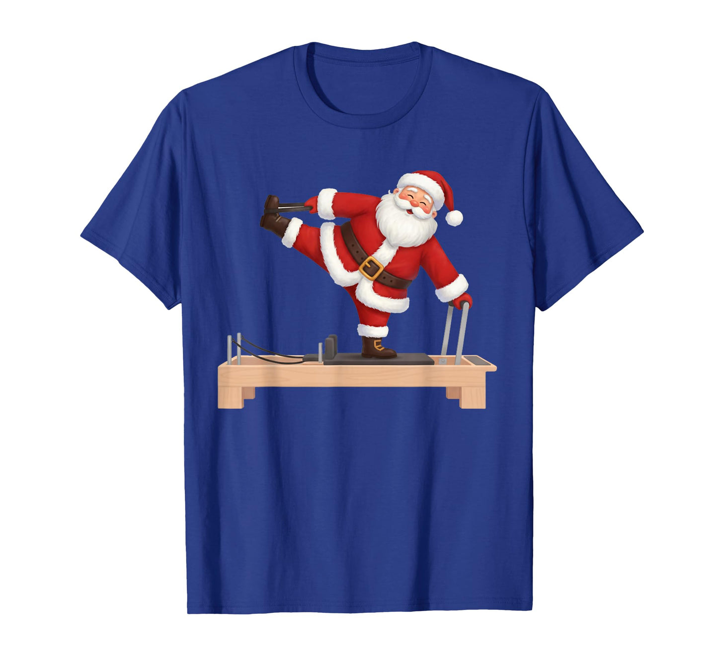 Funny Santa Doing Reformer Pilates Christmas Xmas Pilates T-Shirt