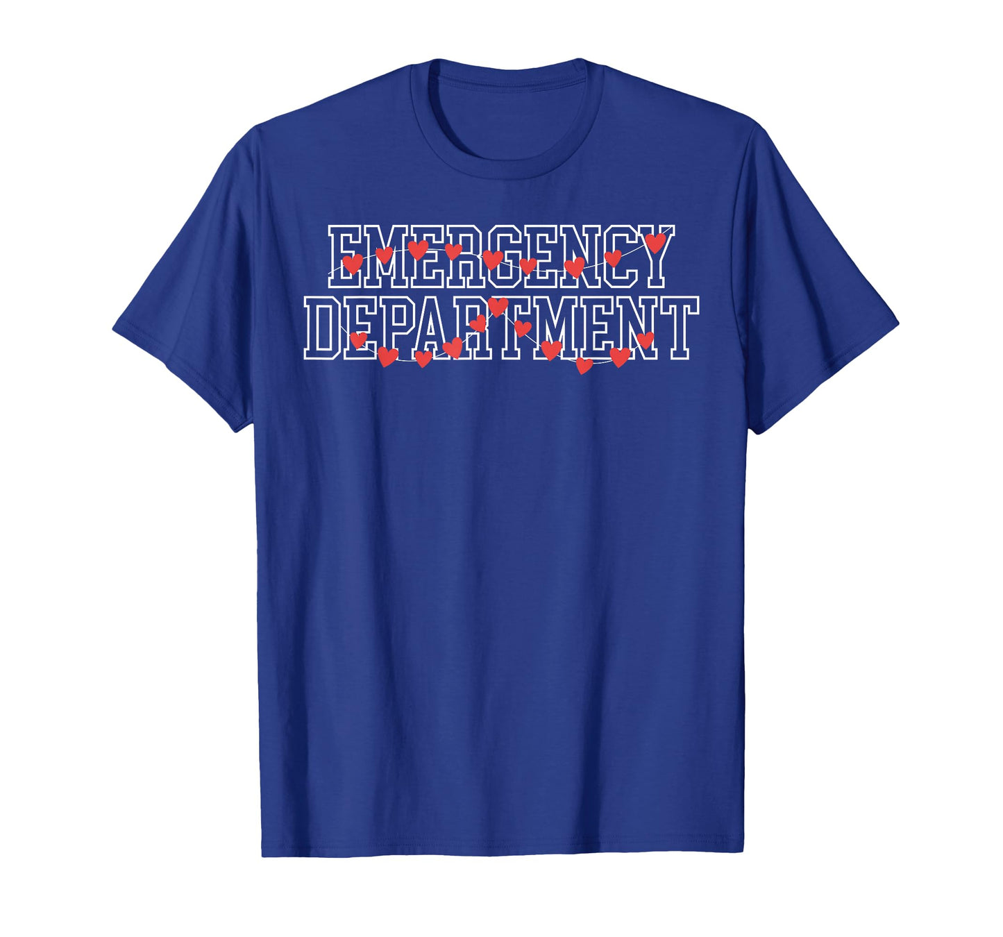 Retro Emergency Department Heart Valentines ER Nurse Crew T-Shirt