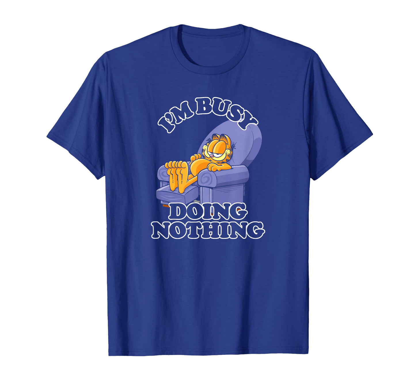 Garfield I'm Busy Doing Nothing Recliner Time Cartoon Cat T-Shirt