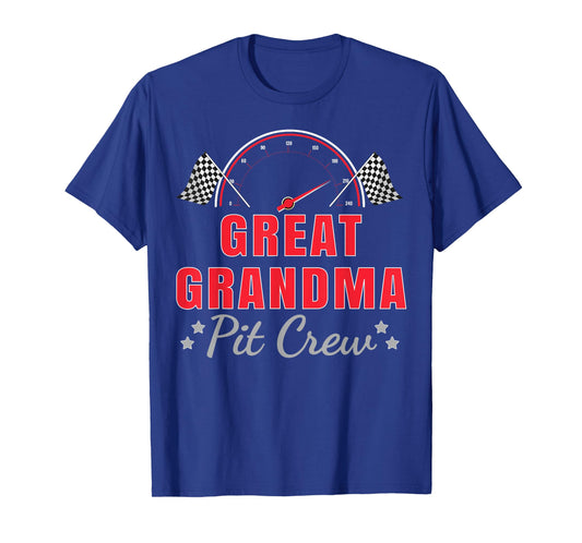 Great Grandma Pit Crew Race Car Driver Birthday Party Racing T-Shirt