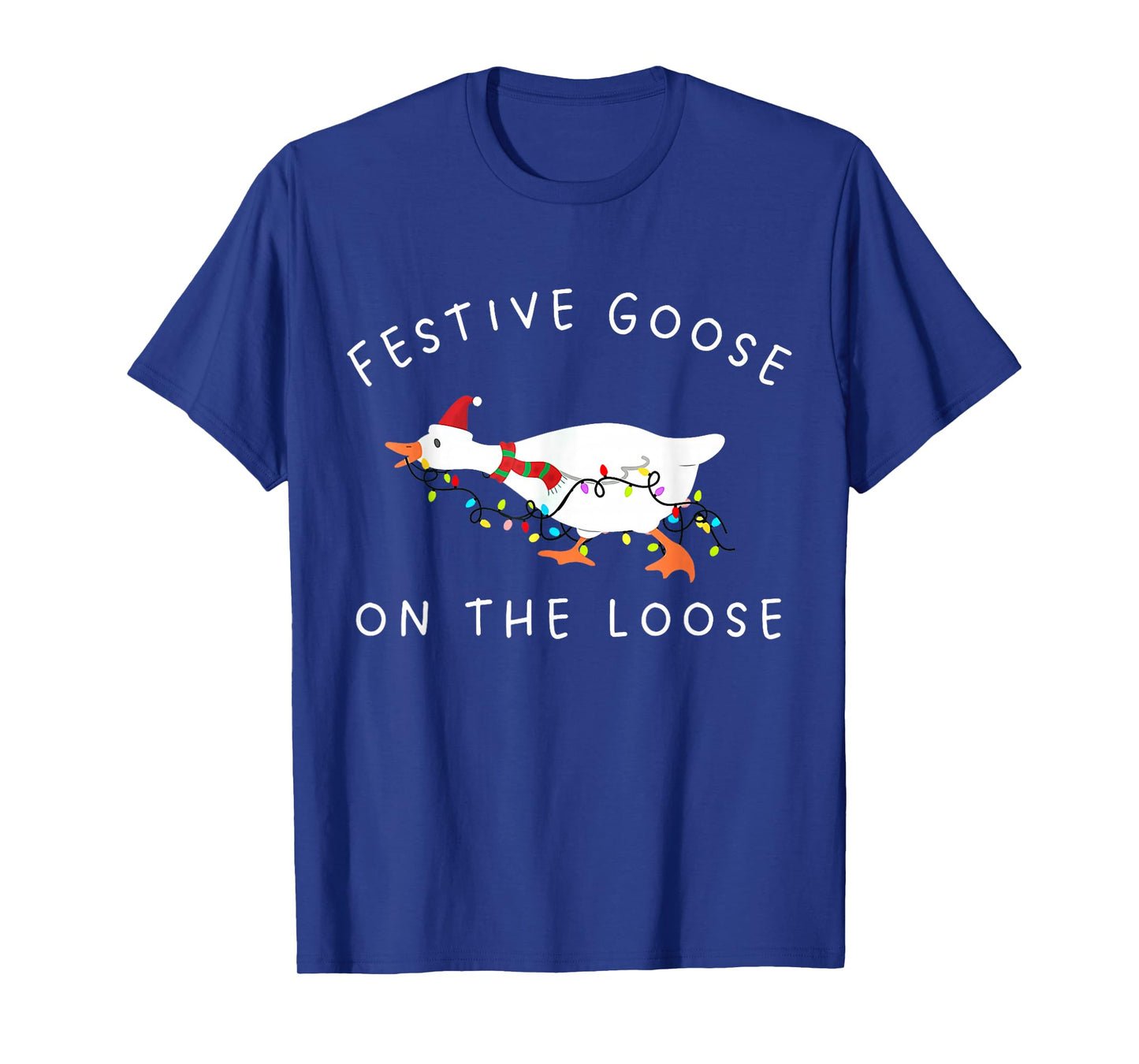 Vintage Funny Festive Goose on The Loose Christmas Retro T-Shirt