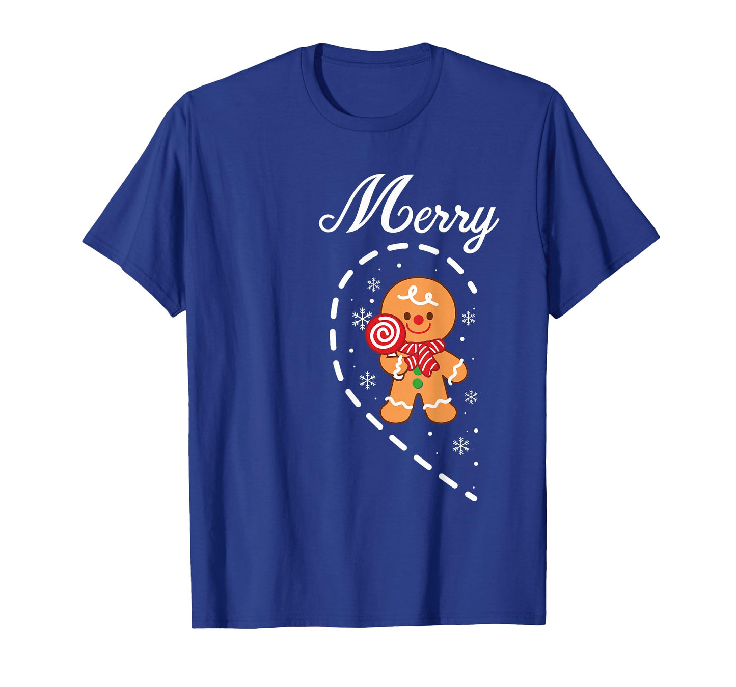 Cute Gingerbread Heart Merry Christmas Matching Couples T-Shirt