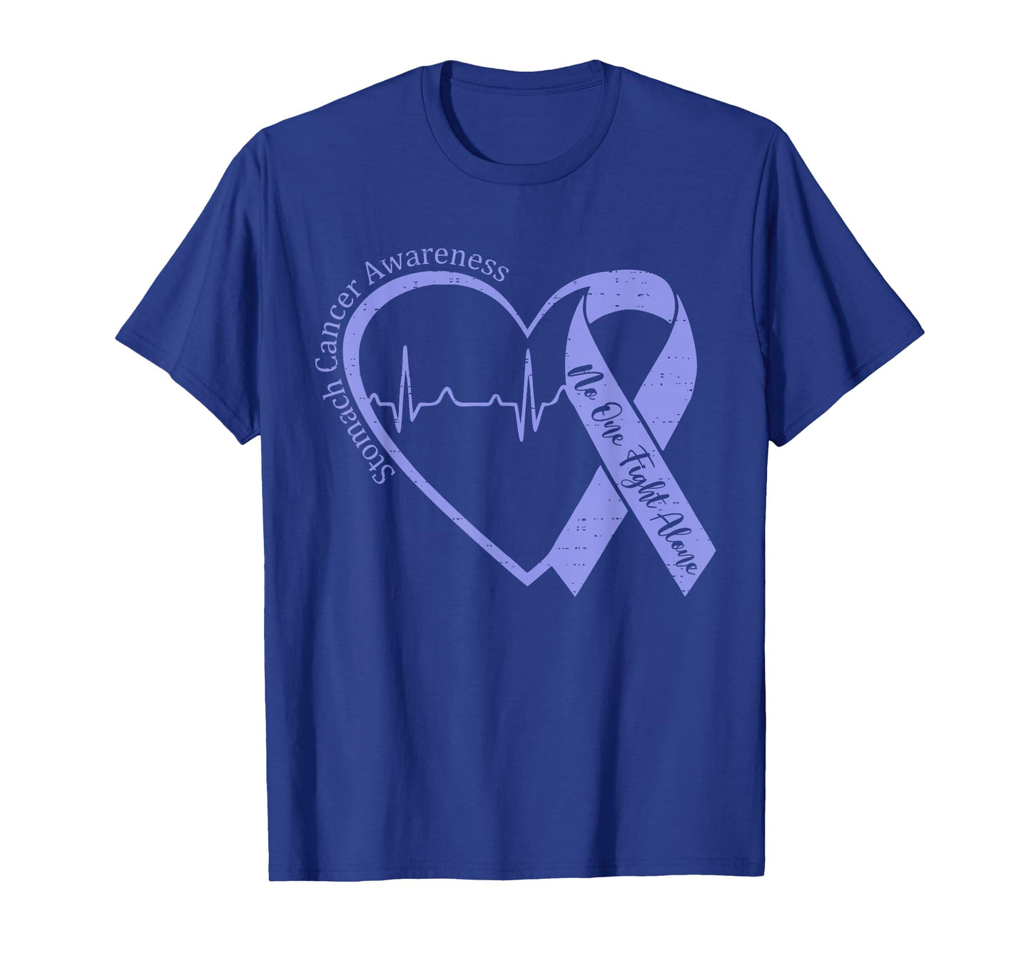 Stomach Cancer Awareness Heart Ribbon Periwinkle Blue T-Shirt