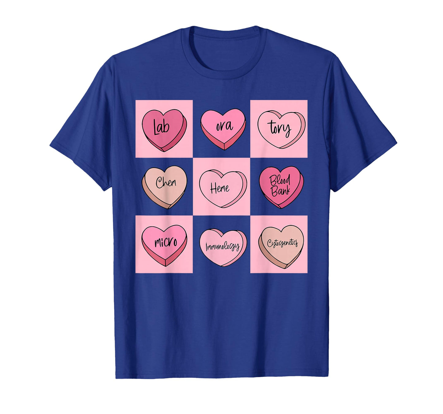 Laboratory Tech Valentines Heart Candy Science Teacher STEM T-Shirt