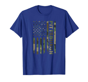 Pittsburgh Camo Military Flag Graphic T-Shirt