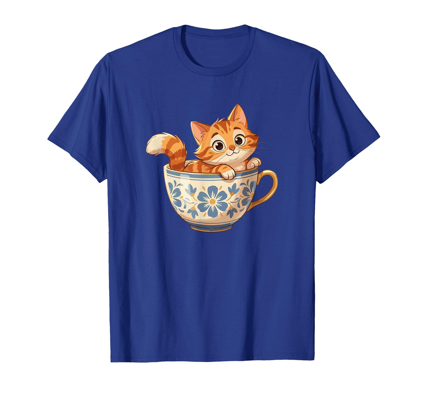 Cute Cat in Floral Teacup for Tea Lovers T-Shirt