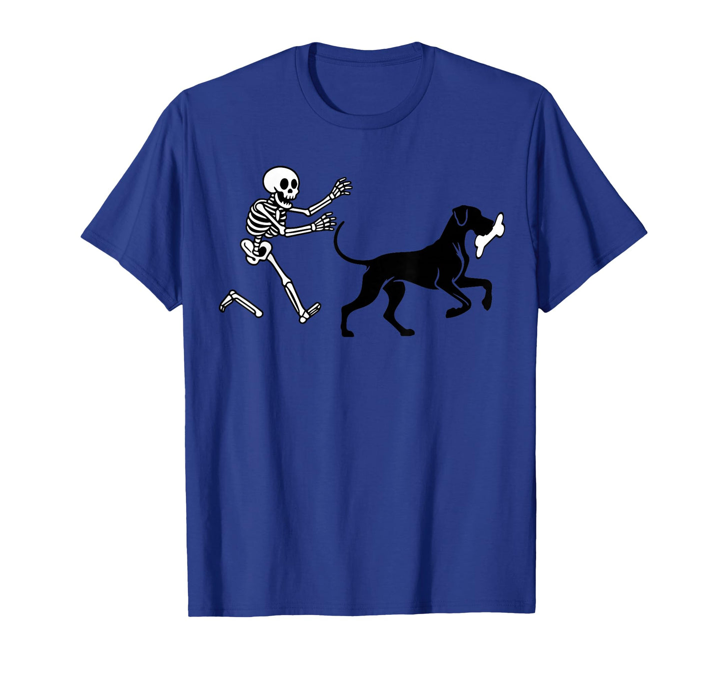 Funny Great Dane Running Skeleton Halloween T-Shirt
