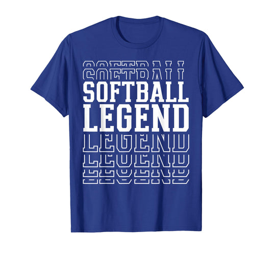 Softball Legend Funny Layered Text Team Player Coach T-Shirt