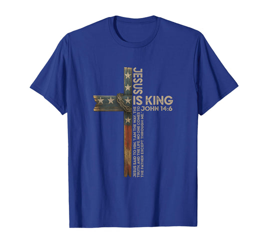 Jesus is King Cross Christians Faith Religion T-Shirt