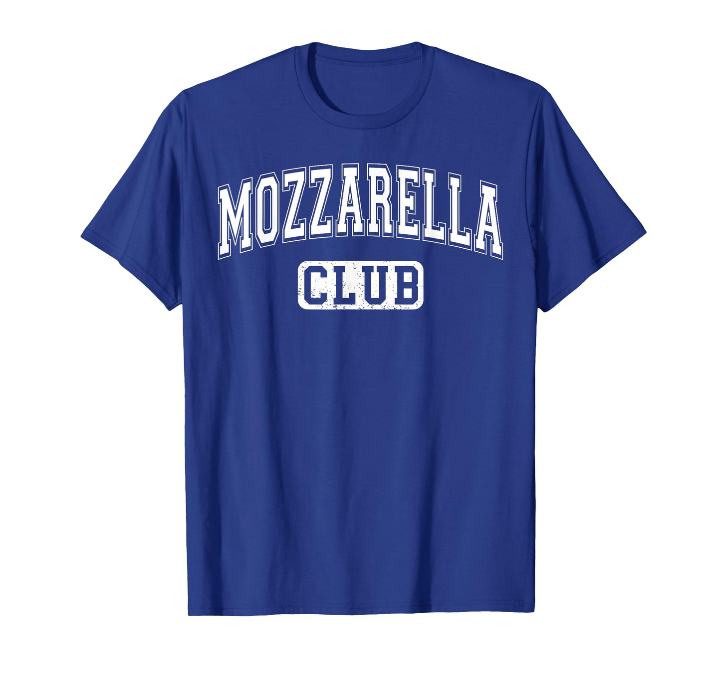 Mozzarella Club Varsity Arched Letters Funny Cheese T-Shirt