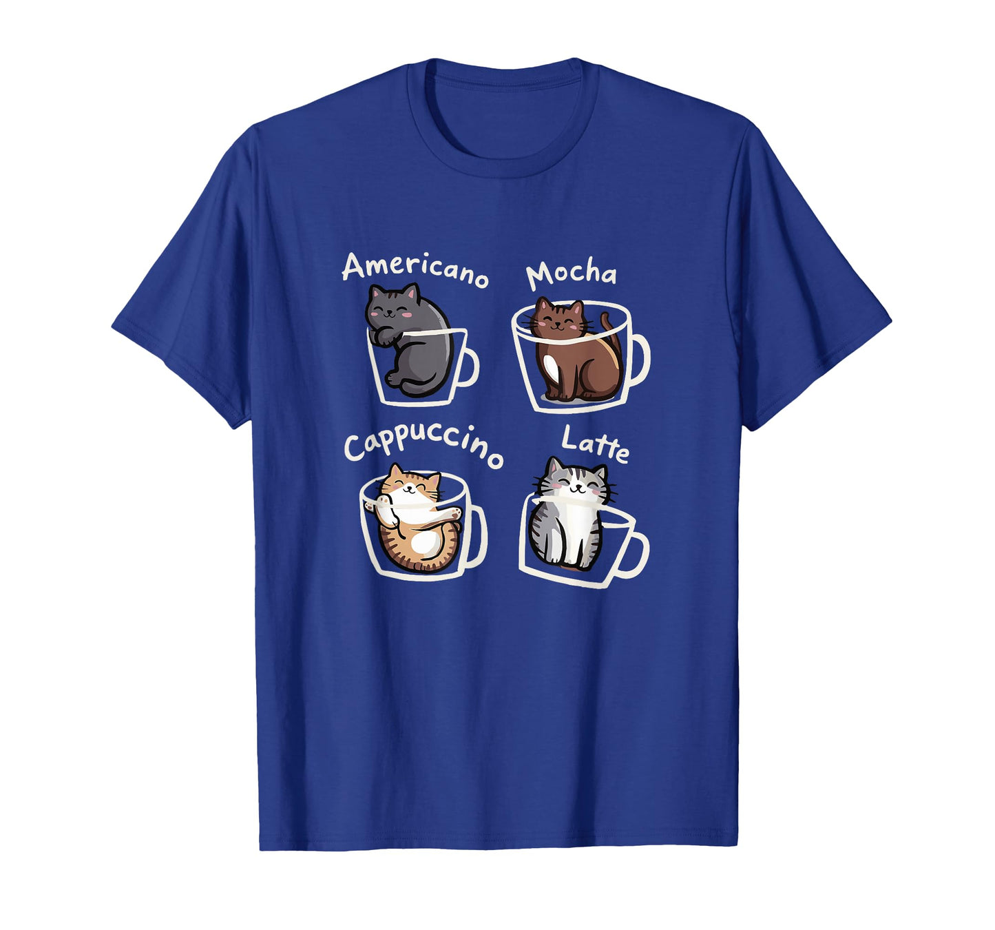 Cute Cats in Coffee Cups Espresso Mocha Latte Cappuccino T-Shirt