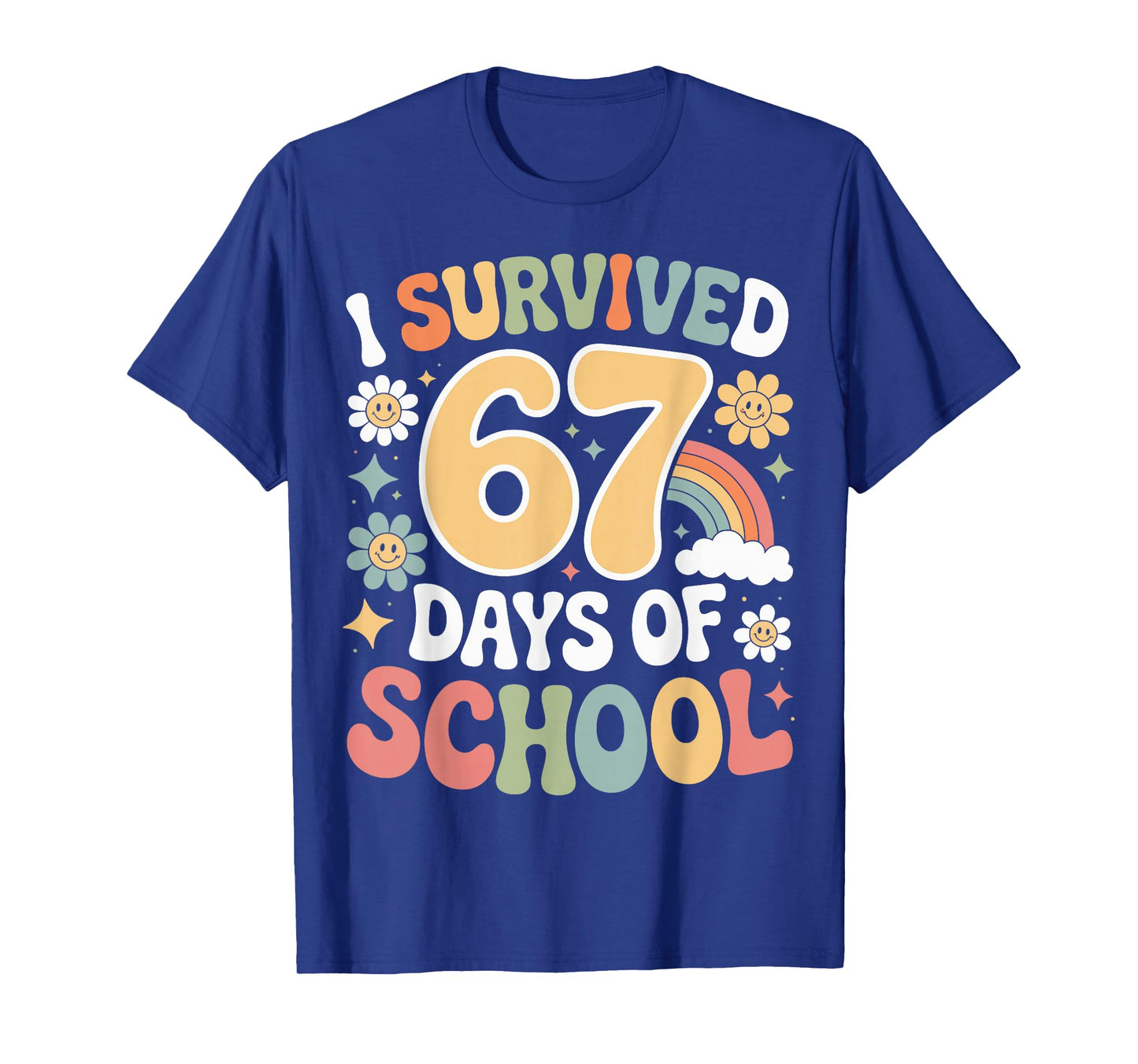 I Survived 67 Days of School Funny 100th Day Design Kids T-Shirt