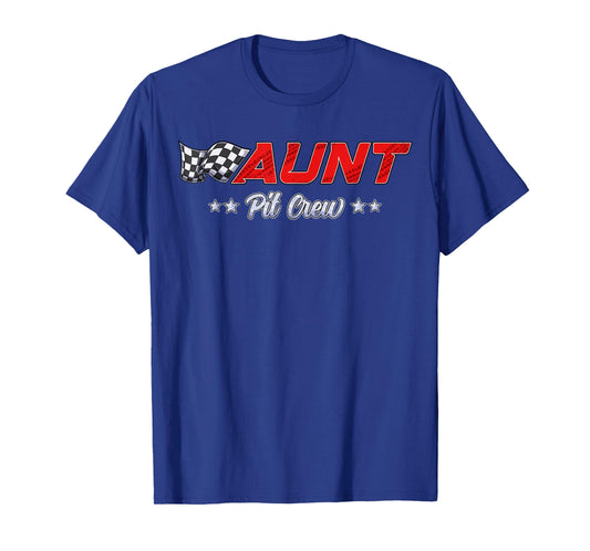 Pit Crew Aunt Race Car Family Matching Racing Birthday Party T-Shirt