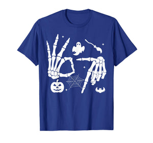 6 7 Meme Halloween Skeleton Hand Sign Six Seven T-Shirt