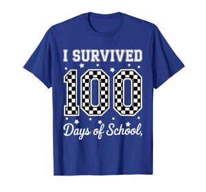 I Survived 100 Day of Me Checkerboard Boy Teacher T-Shirt