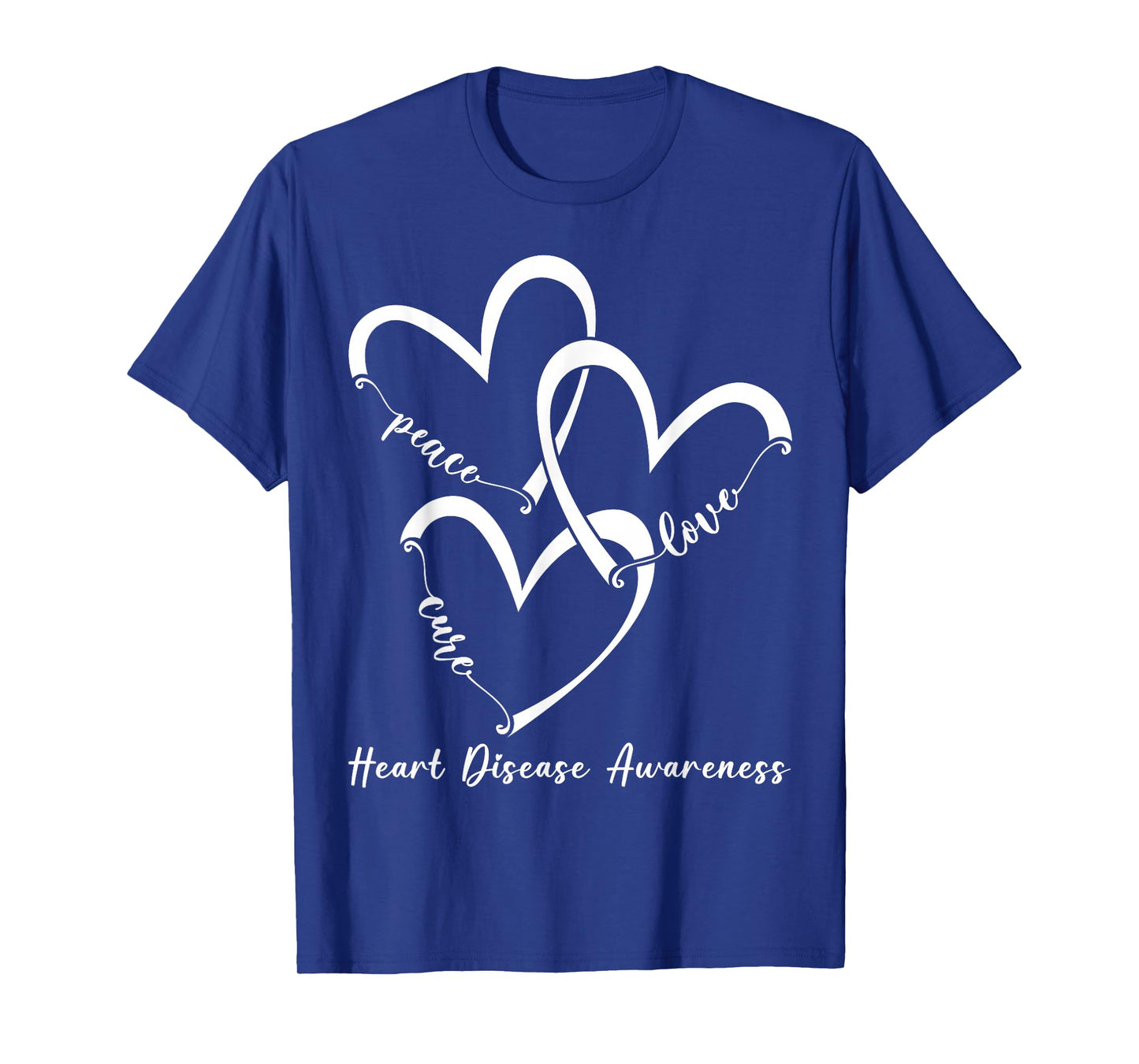 Peace Love Heart Disease Awareness Month We Go Red Men Women T-Shirt