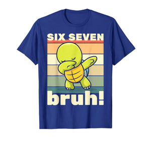 67 Meme Funny Six Seven Bruh Kids Boys Girls Dabbing Turtle T-Shirt