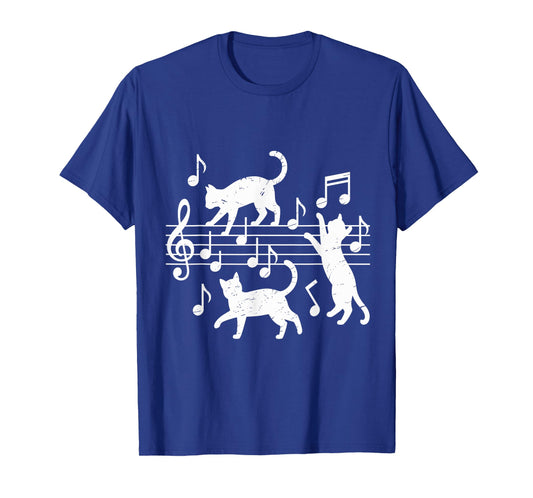 Cats Musical Notes Funny Cat Music Notes Musician T-Shirt