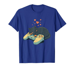 Gamer Cat Graphic – Funny Sleeping Kitty Controller Cat T-Shirt