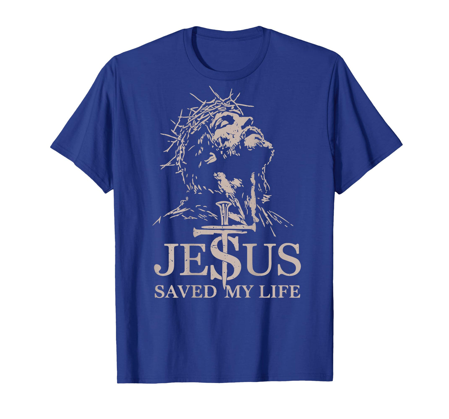 Men's Jesus Christ Saved My Life Christian Grave Religious T-Shirt