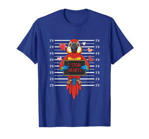 I Steal Cute Hearts Valentine's Day Parrot Bird Lover Kids T-Shirt