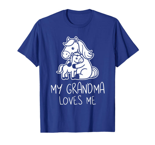 Cute Baby & Grandma My Grandmom Loves Me Horse T-Shirt
