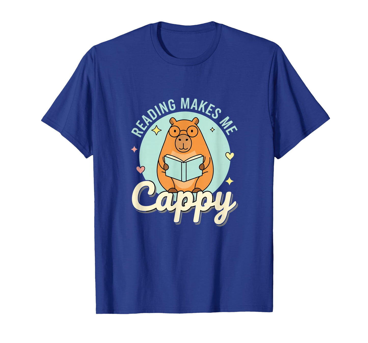 Reading Makes Me Cappy Bookworm Funny Capybara Book Reading T-Shirt