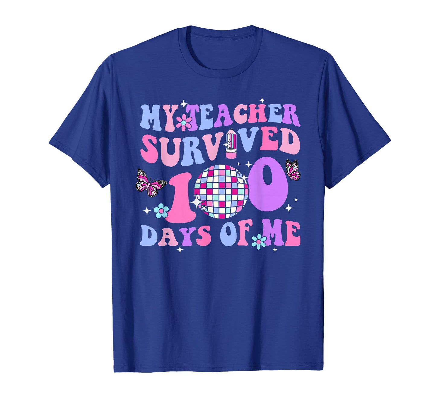 Funny School My Teachers Survived 100 Days of Me Student Kid T-Shirt