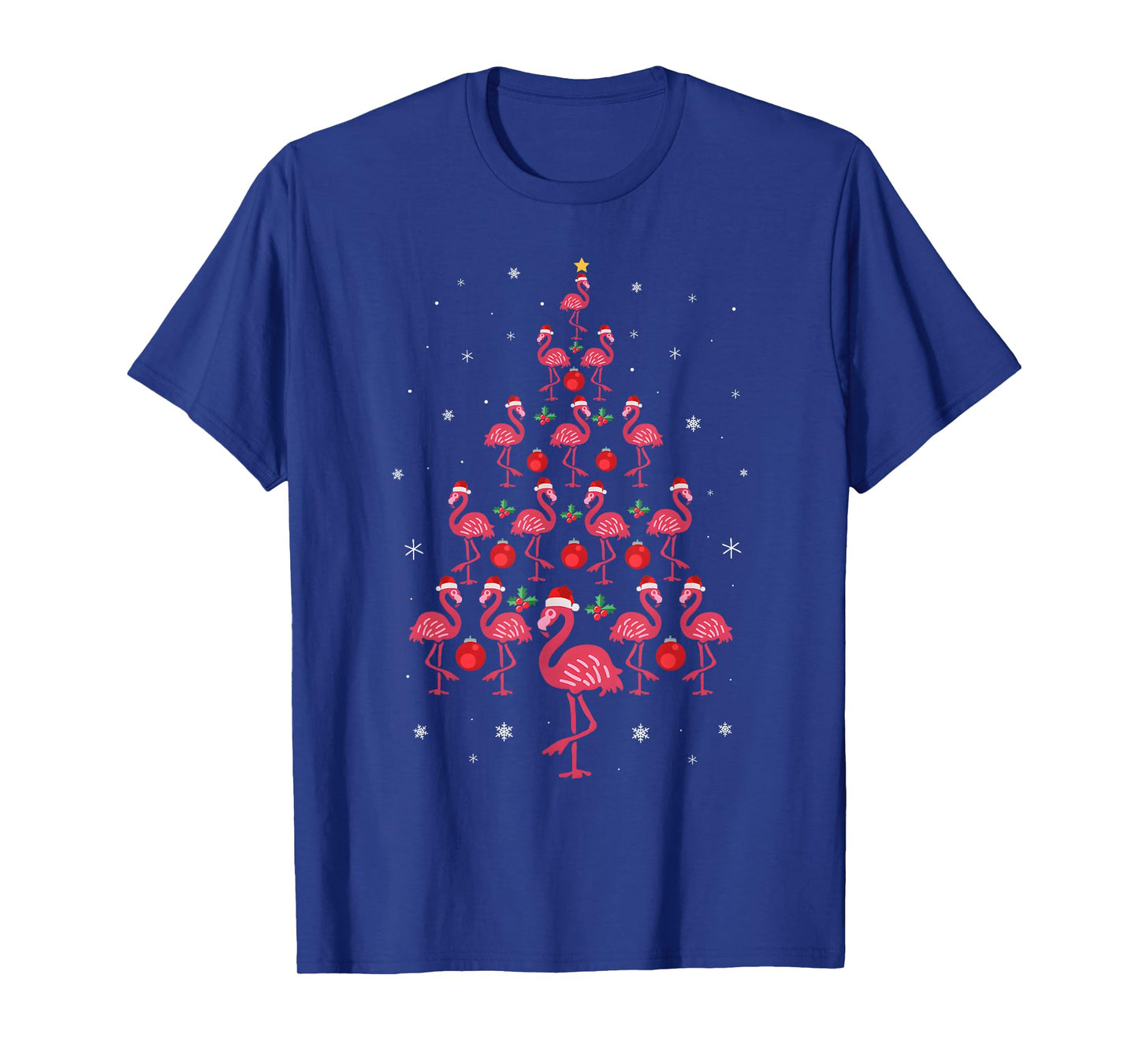 Pink Flamingo Christmas Tree Cute Flamingos Xmas Holiday T-Shirt
