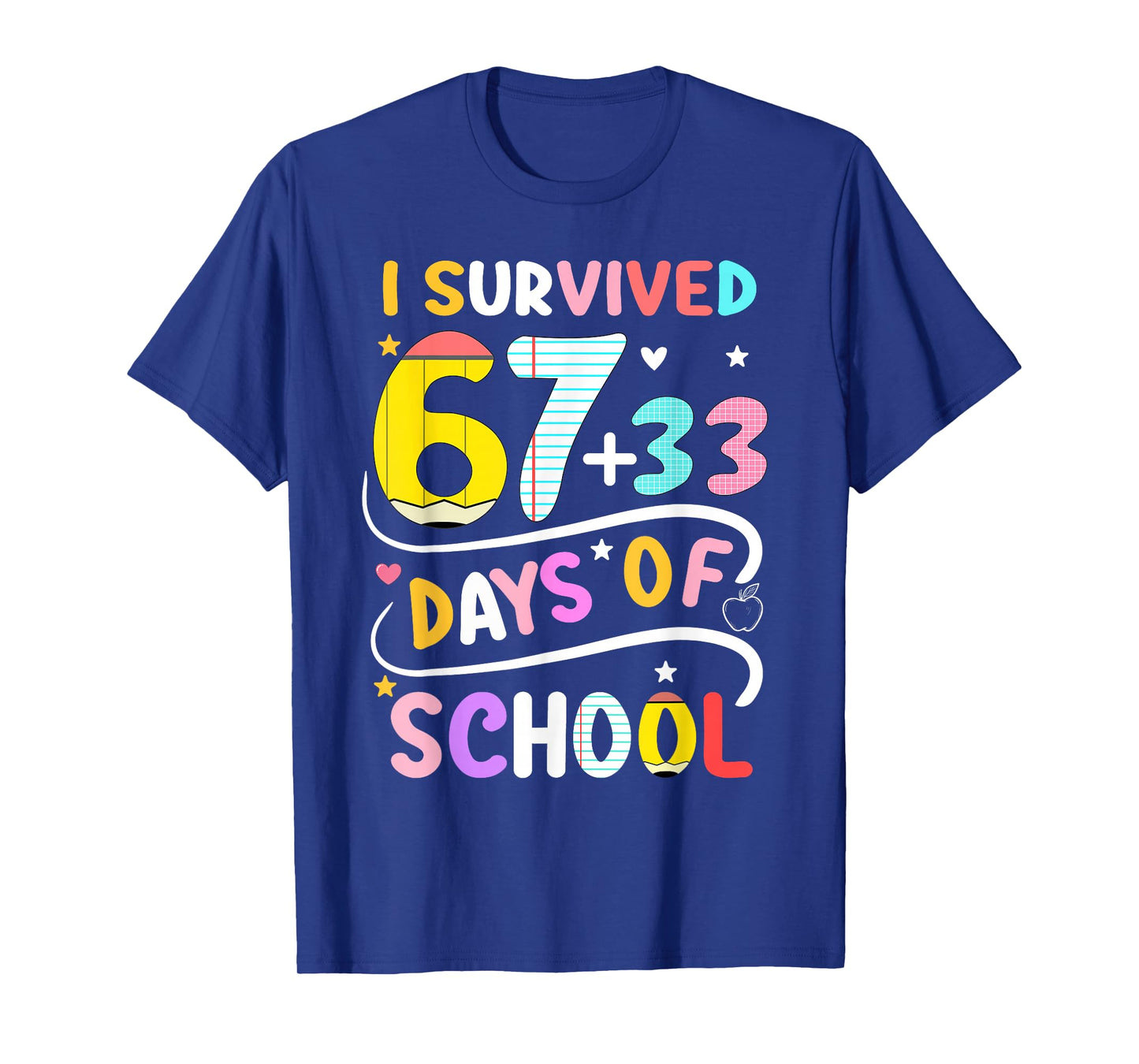 I Survived 100 Days of School Smarter 67 Teacher Boys Girls T-Shirt