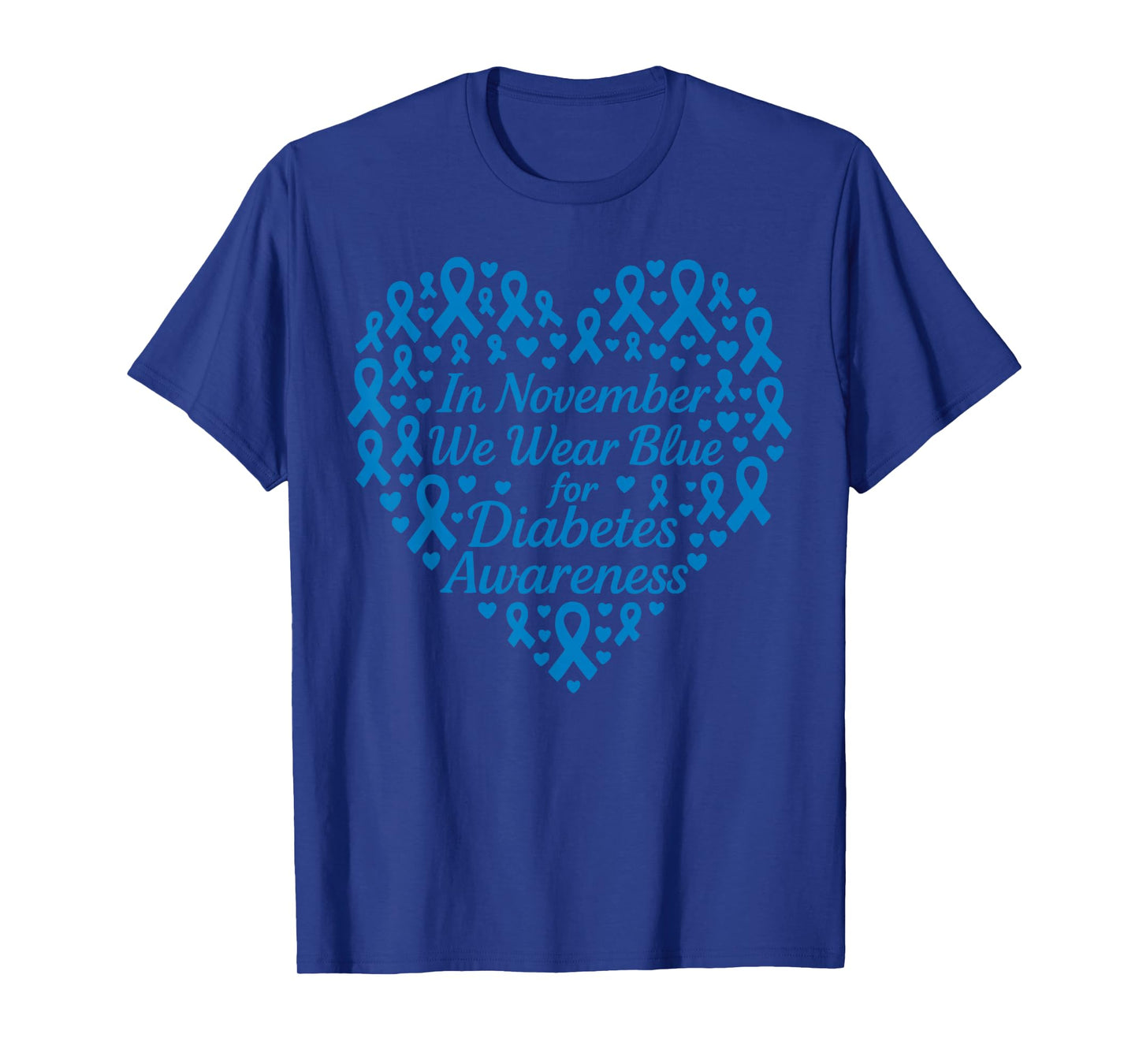 in November We Wear Blue Diabetes Awareness T-Shirt