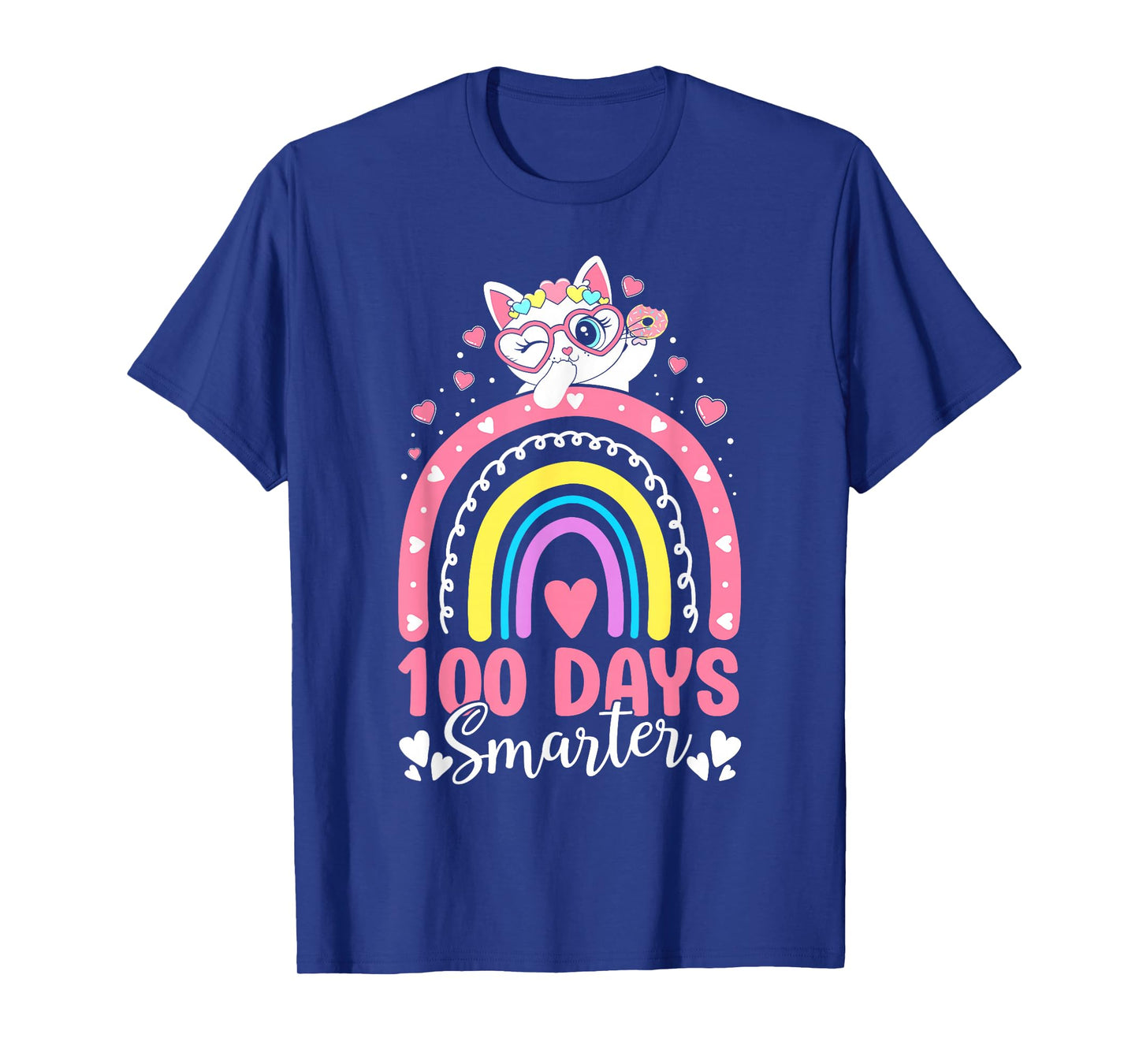 100 Days of School Kids Kitten Cat 100th Day of School Girls T-Shirt