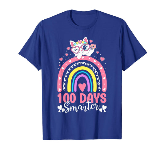 100 Days of School Kids Kitten Cat 100th Day of School Girls T-Shirt