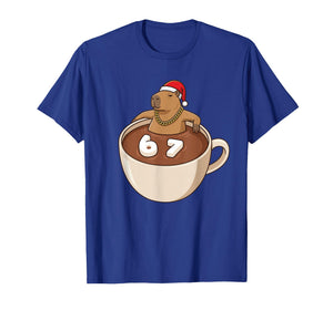 Chill Capybara Christmas Hot Cocoa 67 Marshmallow Six Seven T-Shirt