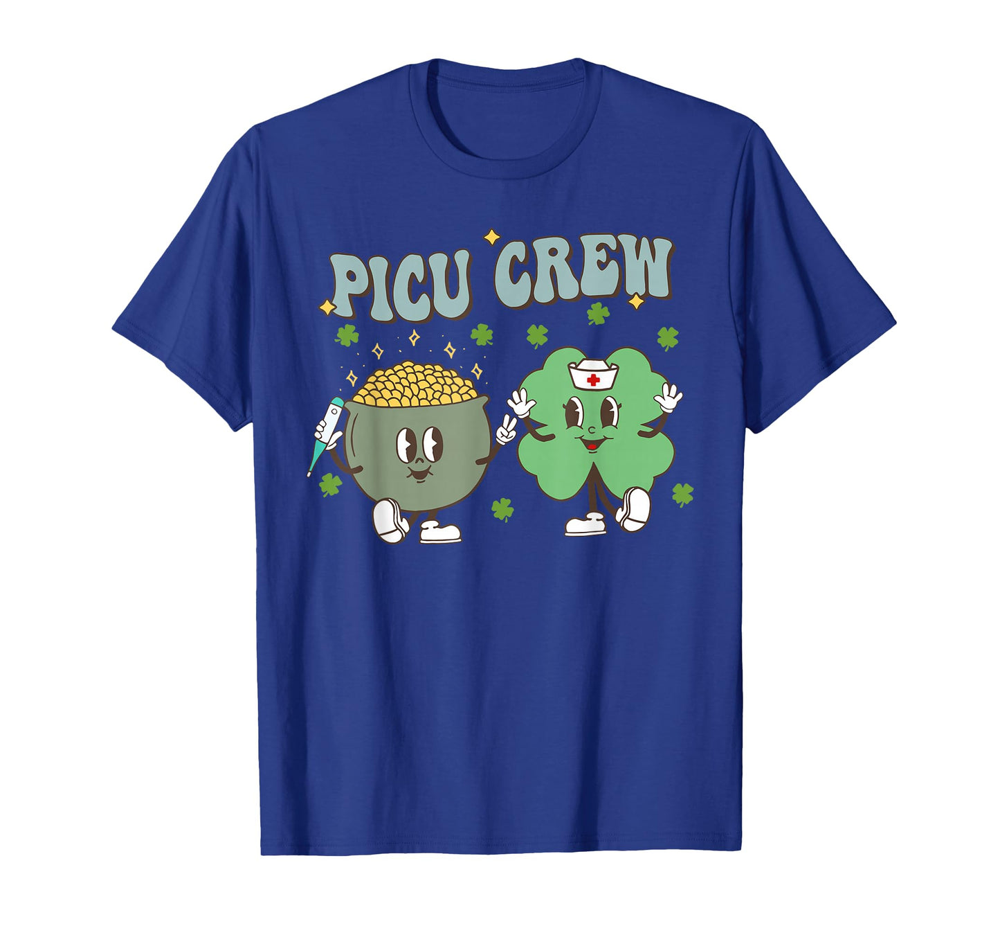 PICU Crew Shamrock St Patricks Day Pediatric ICU Nurse RN T-Shirt