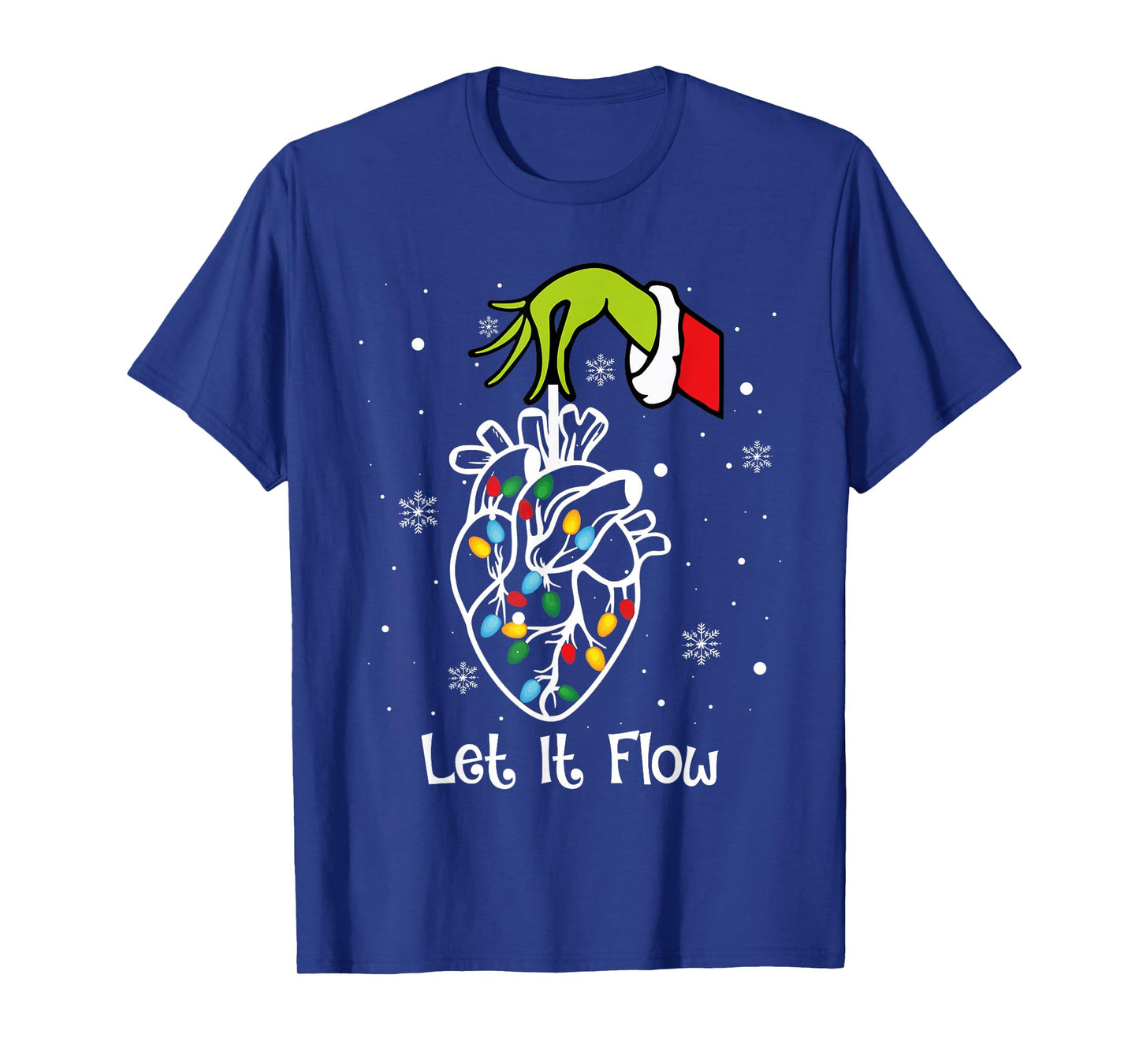 Funny Let It Flow Anatomy Heart Cardiac Nurse Santa Hat Xmas T-Shirt