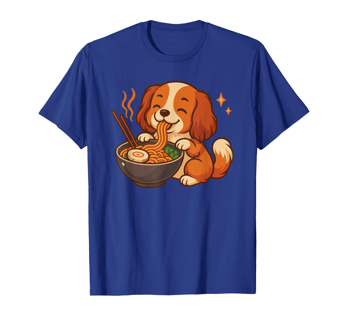 Cavalier Charles King Spaniel with Ramen Noodles Kawaii Dog T-Shirt